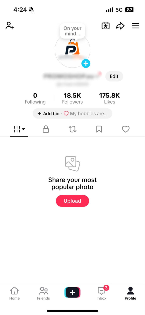 TikTok акаунт с 18.500 последователи